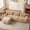 Light Khaki, variant on HUTWIFE Home L-Shaped Plush Reclining Sectional Sofas with 1 Ottoman, Light Khaki