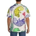 thumbnail image 5 of Fotbe Cute Chameleons print Short Sleeve Button Down Shirts for Men Casual Summer Beach Wrinkle Free Shirt-Small, 5 of 7