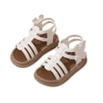 thumbnail image 6 of ITSAME Girls Sandals, Soft Rubber Flats Open Toe Comfy Anti-Slip Summer Fashion Casual Beach Sandals White 10(Little Kids), 6 of 6