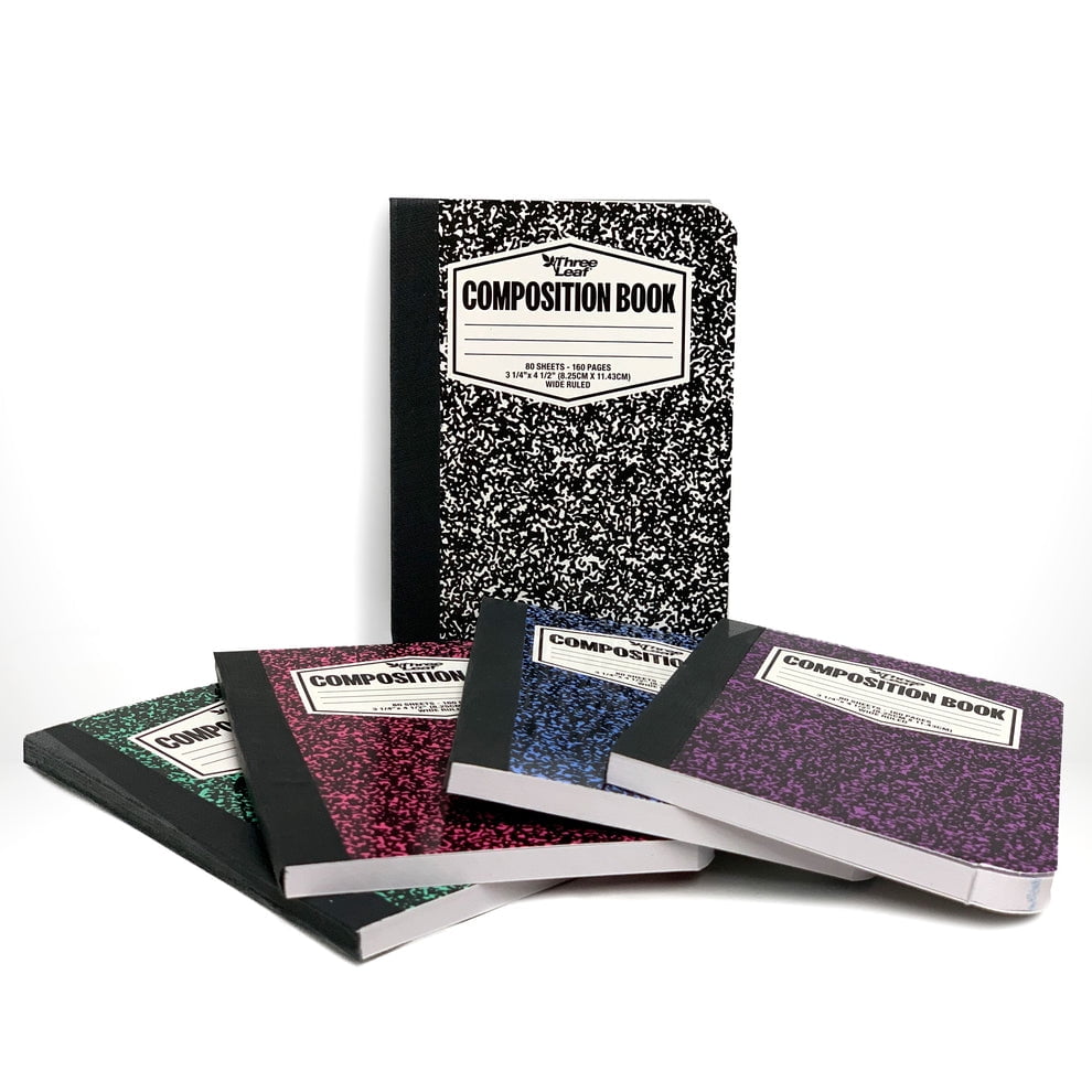 Three Leaf 80 Ct. 4 1/2 X 3 1/4, Mini Marble Composition Notebook 2Pk (Pack of 72)