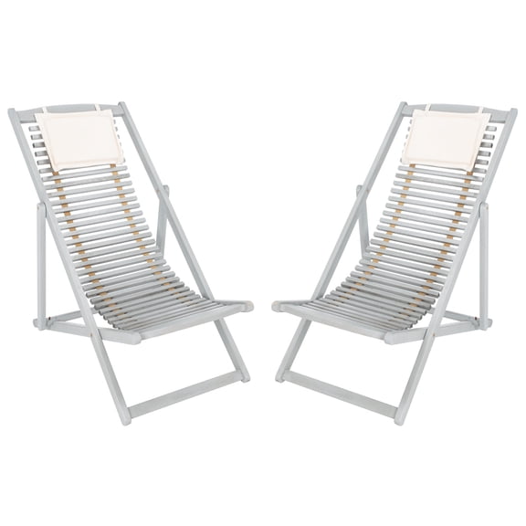 SAFAVIEH Rendi Relax Chair With Pillow, Grey/Beige, Set of 2