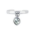 thumbnail image 2 of JewelStop .925 Sterling Silver Dangle Heart Cz Toe Ring Body Art Adjustable, 2 of 4