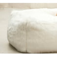 thumbnail image 2 of Loft Winterfell Faux Fur Ottoman – White Accent Pouf by Gouchee Home, Cozy Cube Bean Bag Seat or Footrest for Office or Living Room, 2 of 6
