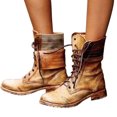 thumbnail image 1 of Women Ankle Boots Combat Lace Up Zipp Up Buckle Booties Shoes Round Toe, 1 of 6