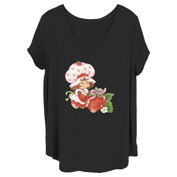 Women's Strawberry Shortcake Watercolor Berry  Graphic T-Shirt