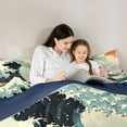 thumbnail image 5 of jejeloiu Japanese Style Full Size Comforter Sets,Ocean Wave Bedding Comforter Set,Natural Scenery Bedding Sets For Teens,Ultra Soft Home Decor Reversible,3 Pieces, 5 of 8