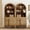 Walnut, variant on 71" Tall Arched Kitchen Pantry Cabinet Set of 2, Wood Bookcase Display Cabinet With Drawers And Open Arched Shelves, Mid-Century Modern Versatile Cupboard For Dining Room, Bedroom