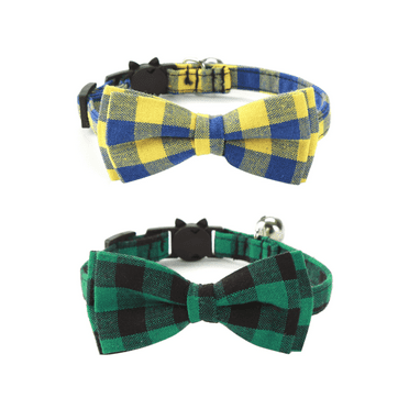 GASTROPOD 2Pcs Cat Collar,Chic Breakaway Kitten Collar with Bow,Comfortable Adjustable Safety Pet Collars,Reliable Solid Cat Collars