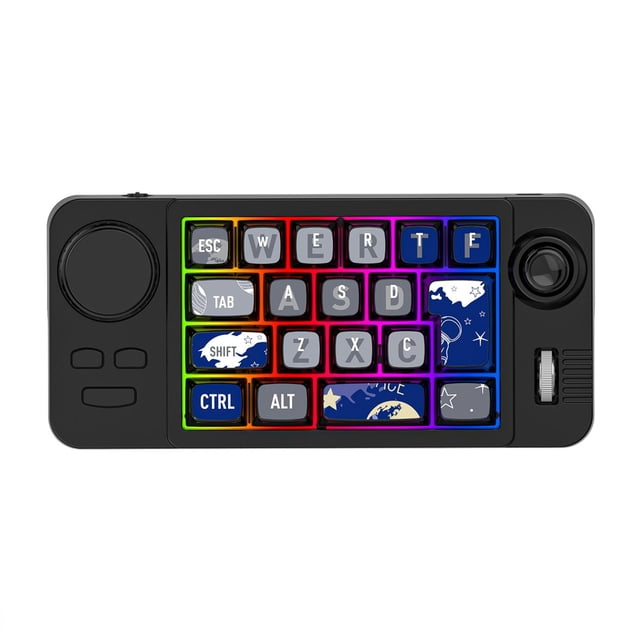 Teclado mecánico para juegos con cable totalmente programable de 22 teclas con separación de líneas de teclas completa Negro