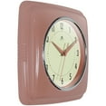 thumbnail image 2 of Infinity Instruments Square Retro Wall Clock, Terracotta, 9.25", 2 of 7