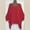Red, variant on Fesfesfes Women Long Sleeve Tops O-Neck Short Sleeve T-Shirt Summer Solid Loose Blouse Tops
