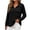 Black, variant on Womens Ribbed Knit Top Long Sleeve Collared V Neck Pullover Shirt Casual Loose Fit Fall Winter