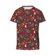 thumbnail image 4 of Wukai Dinosaur Christmas Youth Unisex Short Sleeve T-Shirt for Boys, Girls, Teens, and Kids-X-Small, 4 of 7