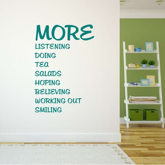 Dad More Listening doing tea Salads Inspirational Quotes & Sayings Wall Decal Decoration Motivational Health Quote lettering wall Art Lasts Years and Easily Removable - Size: 28 In(W) x 40 In(H)