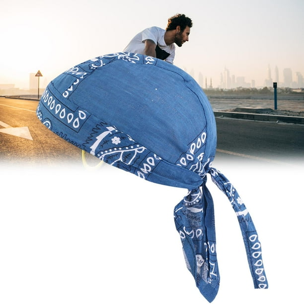 Beanie CAPS Diadema Bandana Head Wrap Absorbente de sudor Secado Casco Liner Skull Caps para Deporte Caminar Pesca , Azul Macarena Sombreros de pirata ciclista