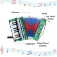 thumbnail image 3 of Uxcell Accordion, 17 Keys 2 Bass Button Accordion Mini Musical Instrument, Green, 3 of 6
