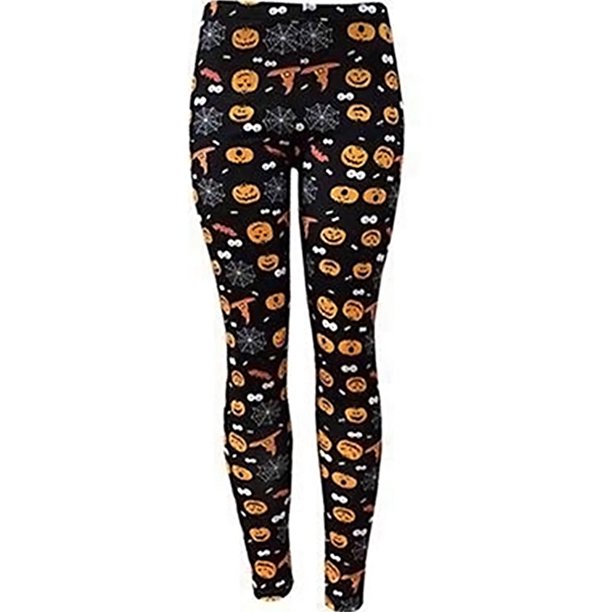 KZKR Women's Halloween Leggings Brushed Christmas Ankle Length Seasonal Printed Leggings Tights