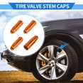 thumbnail image 2 of Unique Bargains 4 Pcs Tire Valve Stem Caps 32x10MM Car Wheel Valve Cap Universal for Car Bike Aluminum Alloy Orange, 2 of 7