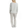 thumbnail image 3 of MUK LUKS Womens Pajama 2-Piece Set, Super Soft Long Sleeve Shirt and Pants, Sweater Weather, Pijama De Mujer, Grey Camo Blur, XL, 3 of 6