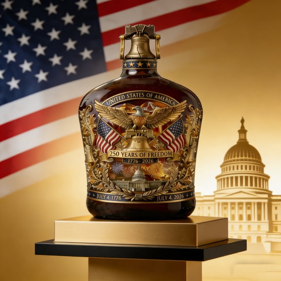 US 250th Anniversary Commemorative Whiskey Bottle
