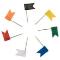 100 Pcs Map Push Pins, Map Flag Push Tacks, Assorted 7 Colors