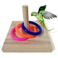 thumbnail image 3 of Koszal Pet Bird Parrot Wooden Board Plastic Ring Training Loop Educational Chew Toy, 3 of 8