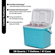 Igloo 28 QT Laguna Hard-Sided Ice Chest Cooler, Aqua Blue and White