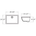 thumbnail image 4 of CB HOME 21 x 15 in Undermount Bathroom Basin Single Bowl U-Shaped Sink, Ceramic Lavatory Vanity Bathroom Sink Basin, 4 of 4