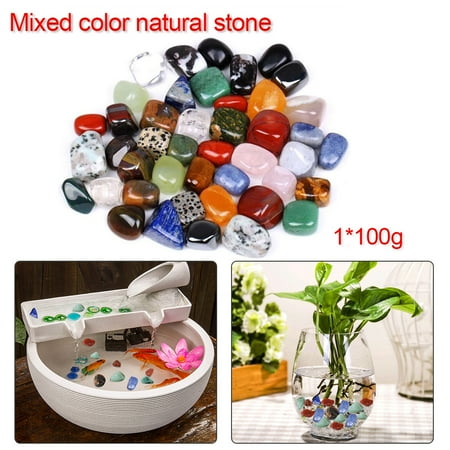 1-2.5Cm / 0.39-0.47In 100G / Bag Raw Gemstone Chips Artware Colorful Gem Home Decoration Irregular Shape Mixed Rock Crystal Stone