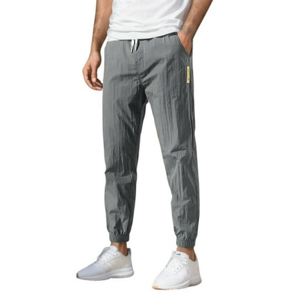 Ketyyh-chn99 Work Pants for Men Business Loose All-match Solid Color Pants for Men Grey,L