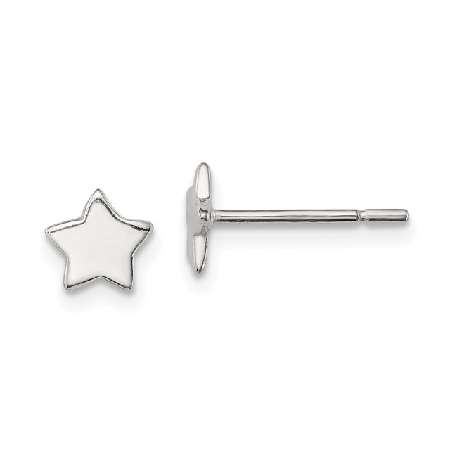 Sterling Silver Polished Star Post Earrings QE11853
