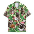 thumbnail image 3 of Camisas hawaianas con estampado 3D de animales, gatos, mapaches, para hombre, camisa con estampado de dinosaurio, solapa con botones, manga corta, ropa de moda Aloha, 3 of 5