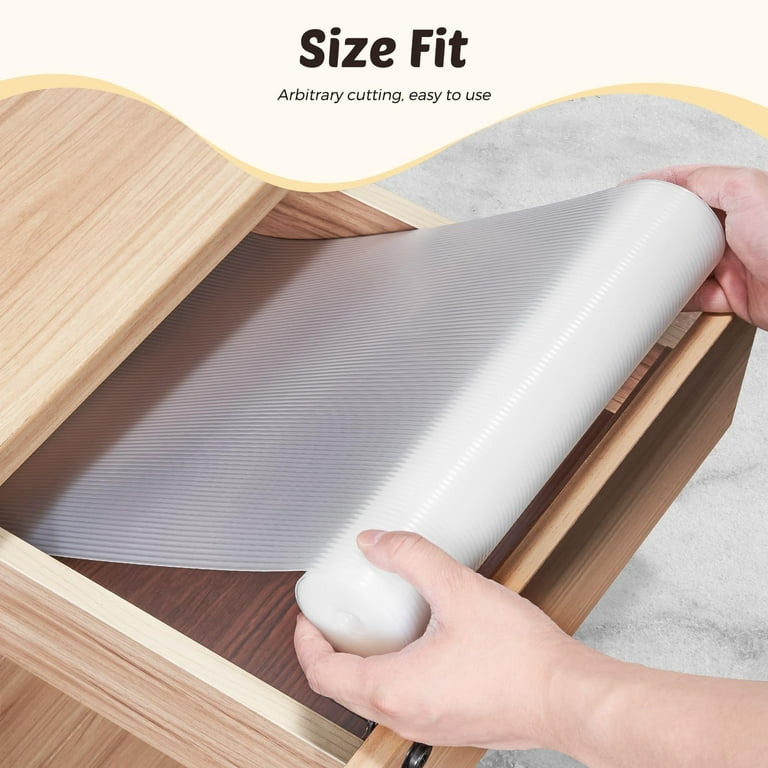 Glotoch Non Adhesive Shelf Liners for Kitchen Cabinets, Non Slip Drawer  Liners for Kitchen, Waterproof Cabinet Liners for Shelves, 12 x20FT Fridge