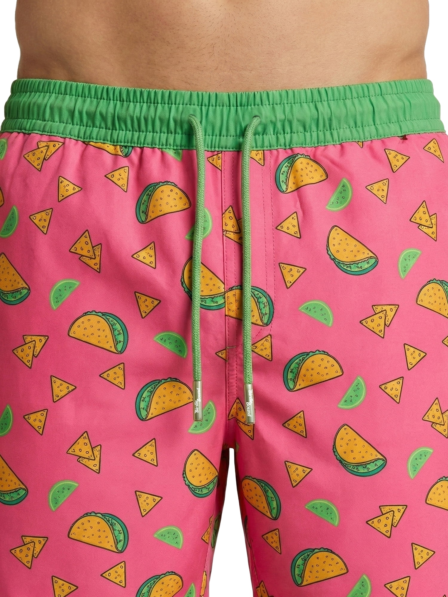 Birdie Bound Men's Printed Taco Tuesday Swim Trunks, Sizes S-3XL