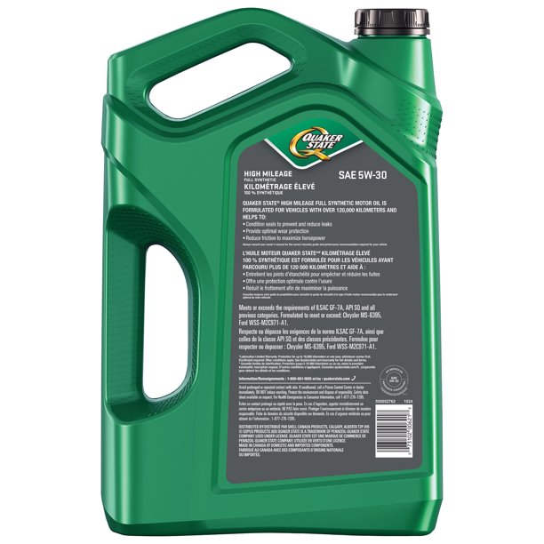 Quaker State High Mileage Full Synthetic SAE 5W-30 Motor Oil