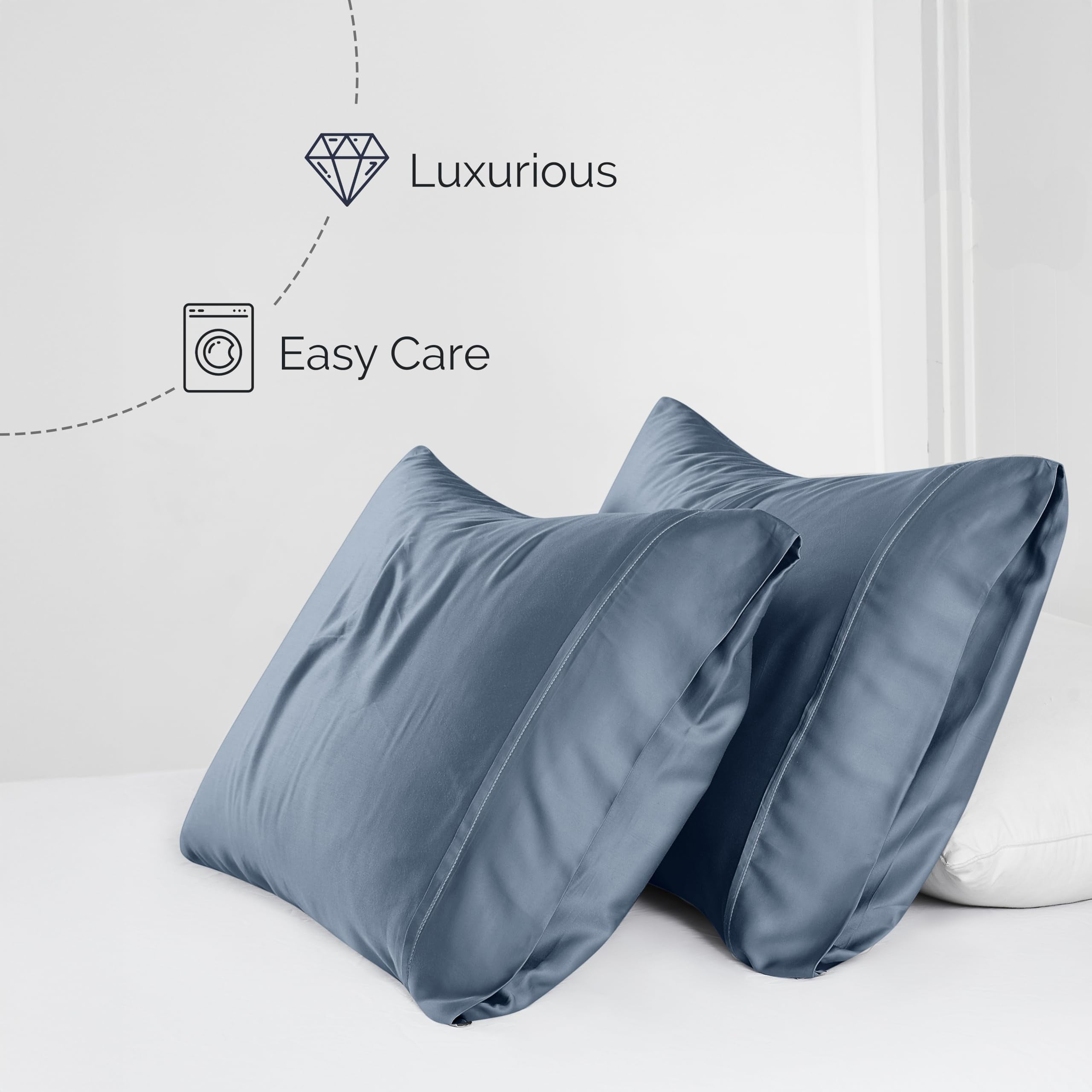 Southshore Fine Living, Inc. Deep Pocket Queen Sheet Set, Rayon Derived from Bamboo, Steel Blue