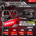 thumbnail image 4 of BLITZU Luces para Bicicleta Bicicleta Súper Brillante USB-C Recargable Faro Trasero y Juego de Campana Luz Trasera Delantera y Trasera de Seguridad Impermeable para conducción Nocturna Fácil de Instal, 4 of 9