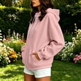 thumbnail image 5 of Sahpxhe Women's Oversized Hoodies Full Zip up Long Sleeve Drawstring Sweatshirts Casual Outer Jacket for Sport Jogging Pink S, 5 of 9