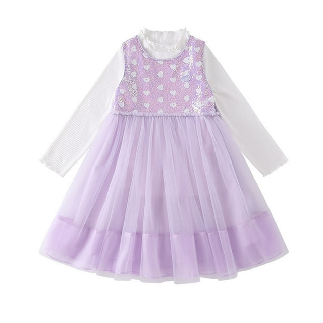LOVZFMLL Girls' Summer Short Sleeve Ruffled Lace Round-Neck Embroidery Mesh Princess Bow Skirt