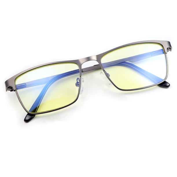 Gafas para Hombre YIMI Antiluz Azul para Computadora y Gaming, Montura Metálica con Protección Anti-fatiga Visual, Lentes Transparentes (Protección para Gaming)