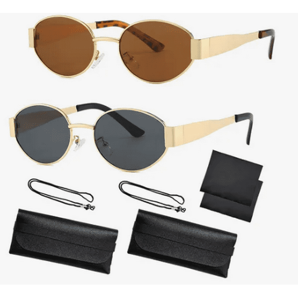 Gafas Xtellar Sol De Metal Ovaladas De Diseño Retro Estilo Moderno