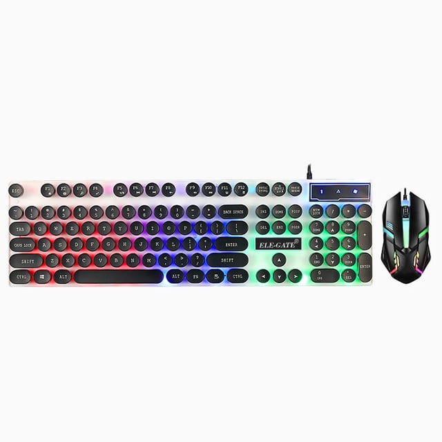 Kit teclado y mouse Ele-Gate Gamer alámbrico USB Luz led RGB ST06