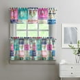 thumbnail image 2 of Kitchen Curtains and Valance Set 24 Inch Tier Pioneer Colorful Floral Curtains Small Drapes for Cafe Living Room Bathroom Farmhouse 3 Pieces Set Rod Pocket, 2 of 6