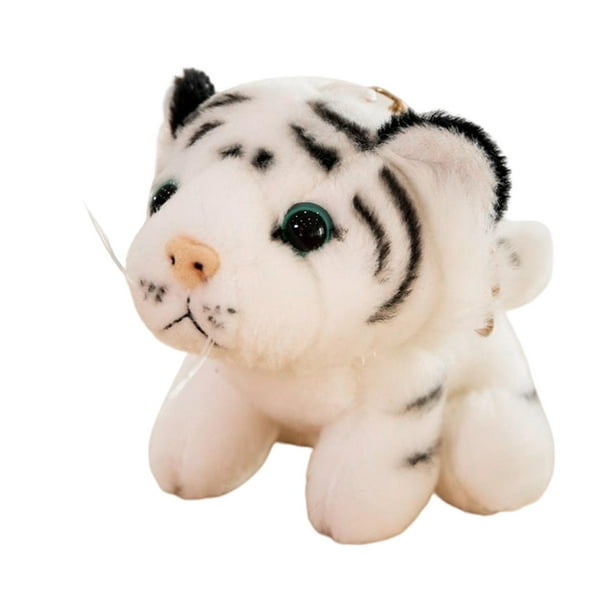 Llavero de juguete de peluche de tigre relleno Soledad Llavero de peluche de tigre Blanco