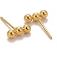 thumbnail image 2 of 10 Pcs Beaded Horizontal Bar Stud Earrings for Women 201 Stainless Steel Metal Earrings Golden Jewelry Making Earrings DIY, 2 of 2
