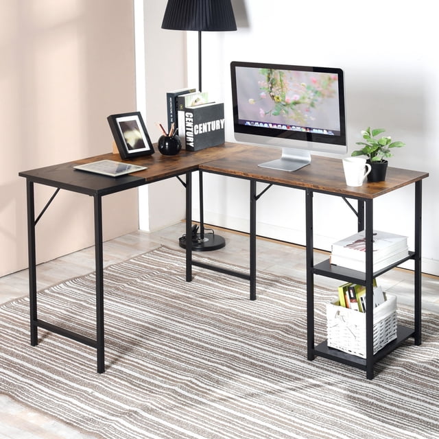 Escritorio para Computadora FurnitureR Mesa de Oficina Beige MDF Resistente