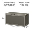 thumbnail image 2 of Uforic 100-Gallon Resin Deck Box, Lockable Outdoor Storage, Waterproof, Light Brown, for Patio & Garden, 2 of 6