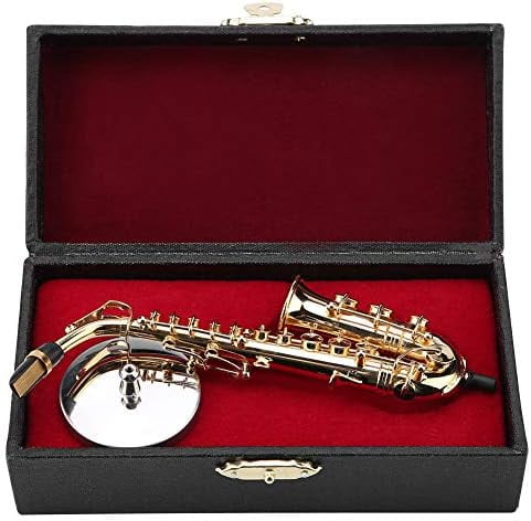 Miniature Alto Saxophone, Mini Saxophone Instrument Model with Gift Box for Home Desk Shelf Music Room Decor Gift Idea$$Musical Instruments