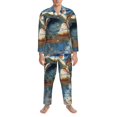 thumbnail image 3 of Hirioo Abstract Sea Turtle for Men's Pajama Sets 2 Piece Pjs Men's Long-Sleeved Pajama Set Button Down Sleepwear,S-XXL-Large, 3 of 7