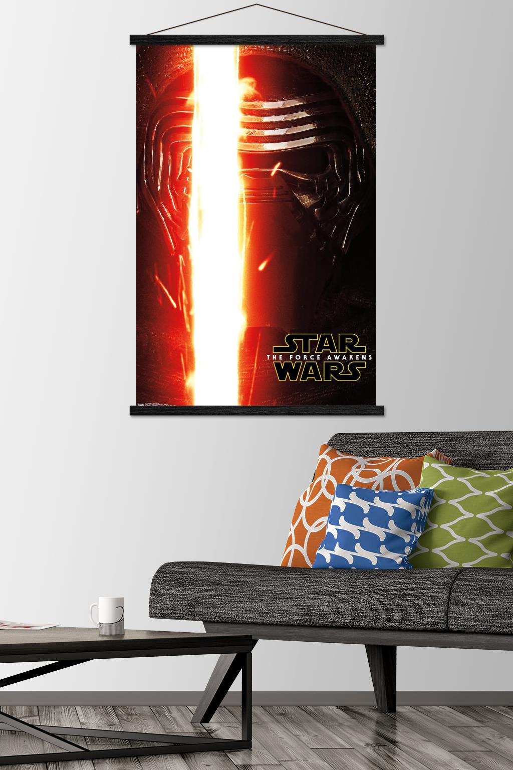 Star Wars: The Force Awakens - Kylo Portrait Wall Poster with Wooden Magnetic Frame, 22.375" x 34"